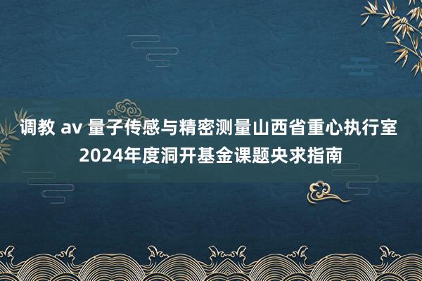 调教 av 量子传感与精密测量山西省重心执行室 2024年度洞开基金课题央求指南